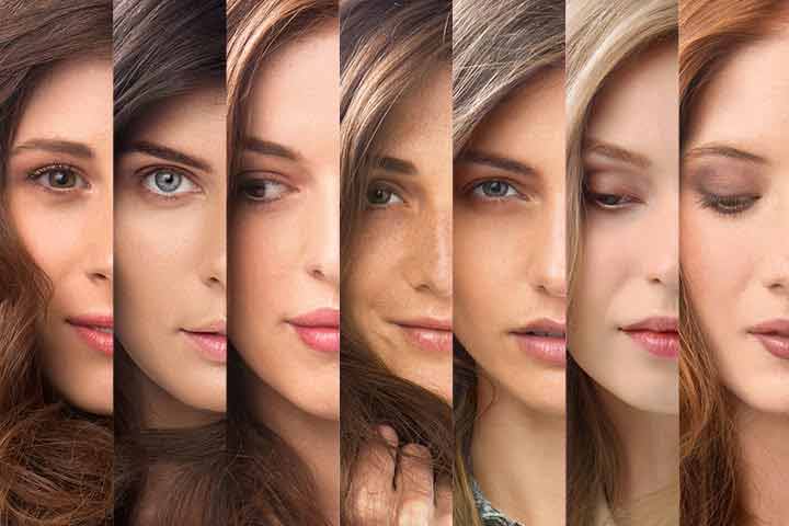 Seven women with shades that Herbatint offers. Ranging from blonde, ash brown, chocolate brown, and copper. 